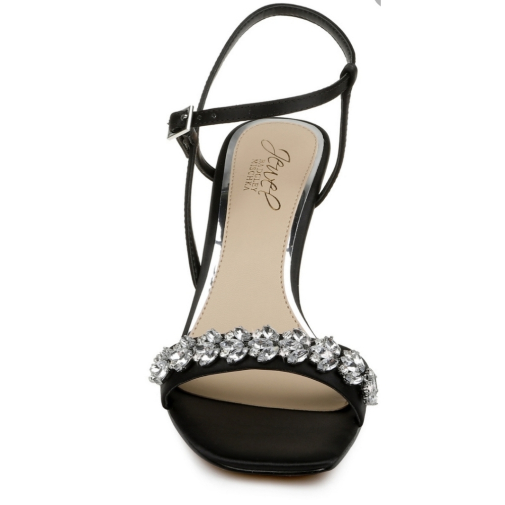 🆕️⬇️Jewel Badgley Mischka Patsy Strappy Crystal Embellished Heel - Picture 3 of 16